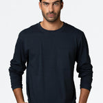 טישירט שרוול ארוך עם כיס - כחול כהה WORKER