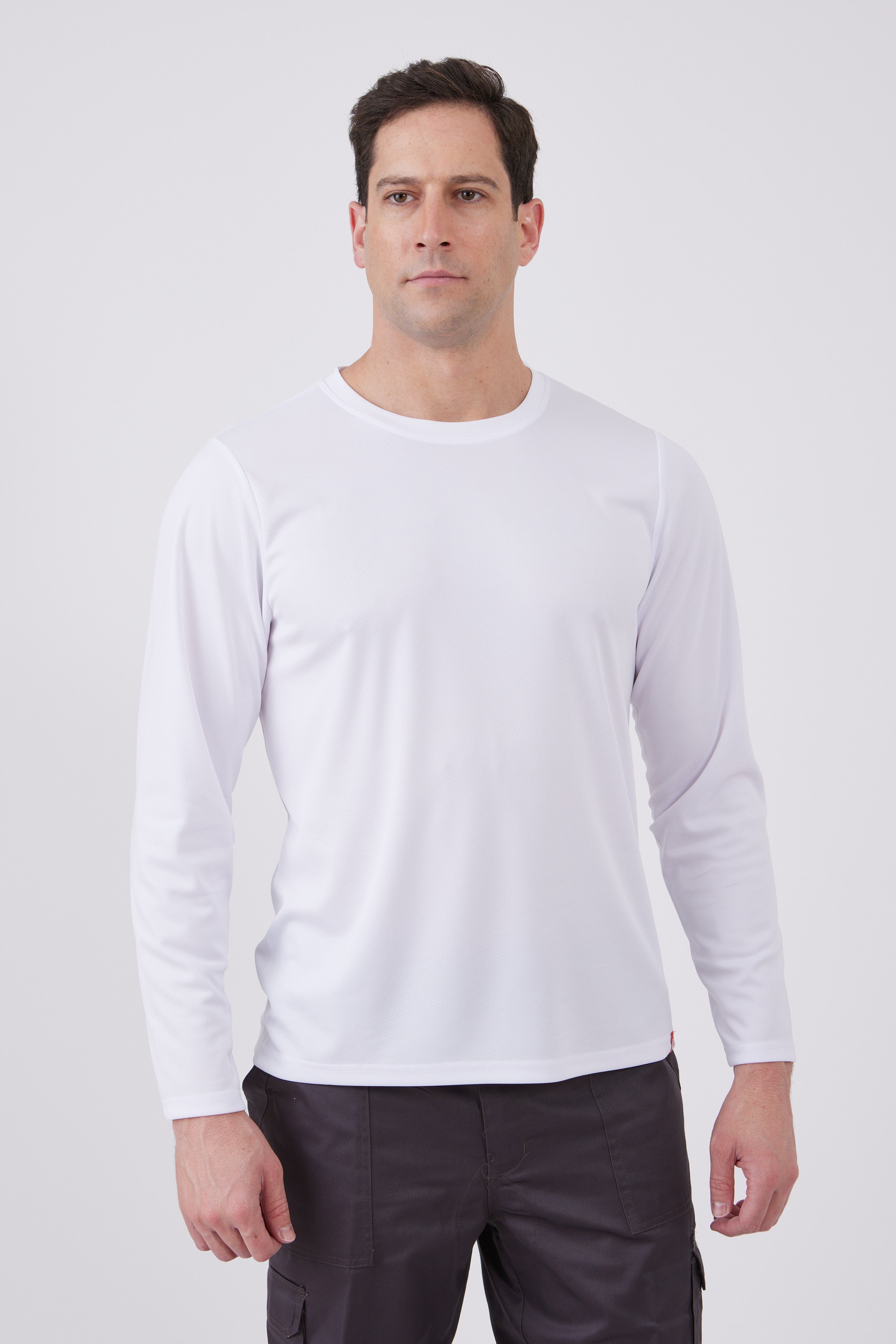 טישירט דרייפיט שרוול ארוך - לבן WORKER