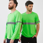 חולצת דרייפיט עם פסים זוהרים - ירוק WORKER