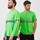 חולצת דרייפיט עם פסים זוהרים - ירוק WORKER