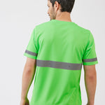 חולצת דרייפיט עם פסים זוהרים - ירוק WORKER