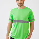 חולצת דרייפיט עם פסים זוהרים - ירוק WORKER