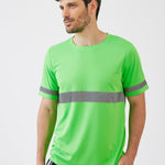 חולצת דרייפיט עם פסים זוהרים - ירוק WORKER