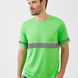 חולצת דרייפיט עם פסים זוהרים - ירוק WORKER