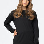 טישירט דרייפיט שרוול ארוך - שחור WORKER