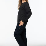 טישירט דרייפיט שרוול ארוך - שחור WORKER