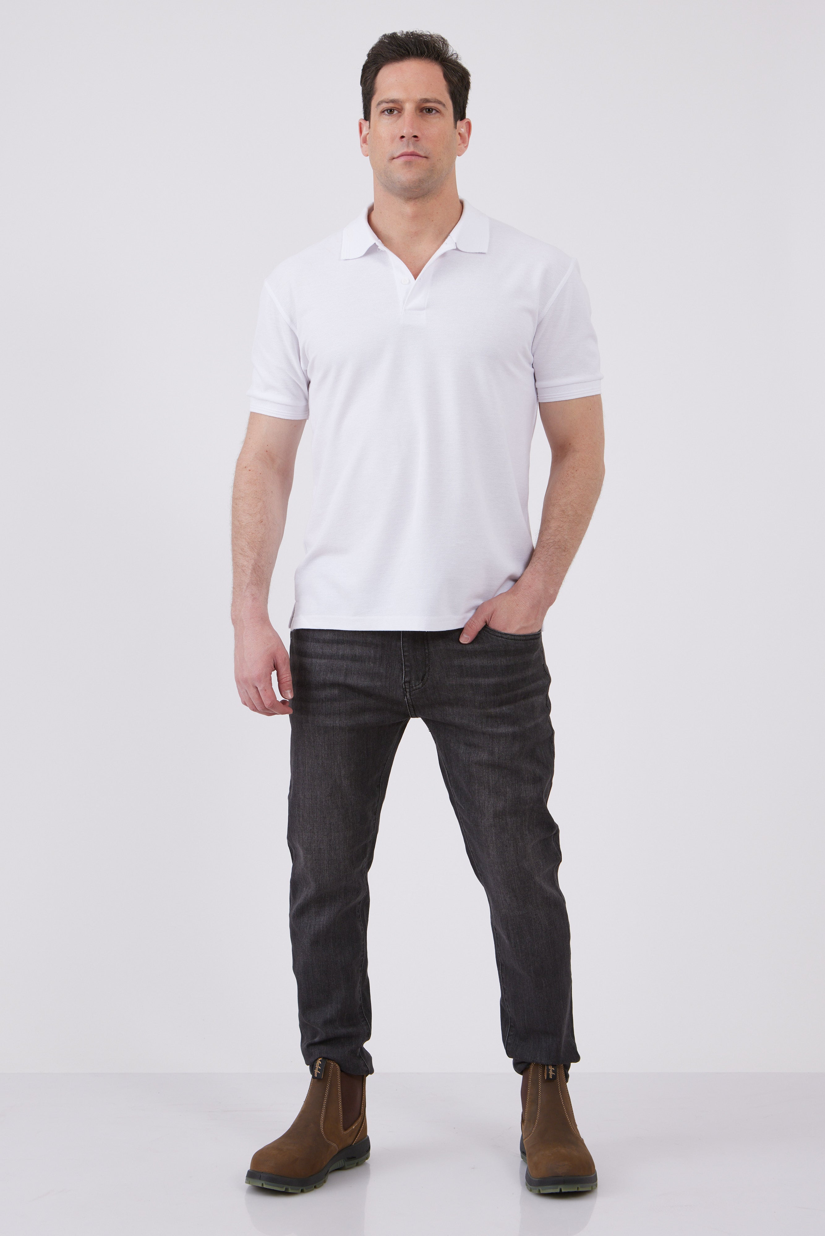 מכנסי ג'ינס 5 כיסים בגזרת Skinny - שחור WECAMP