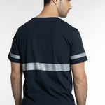 טישירט עם פסים זוהרים - כחול כהה WORKER