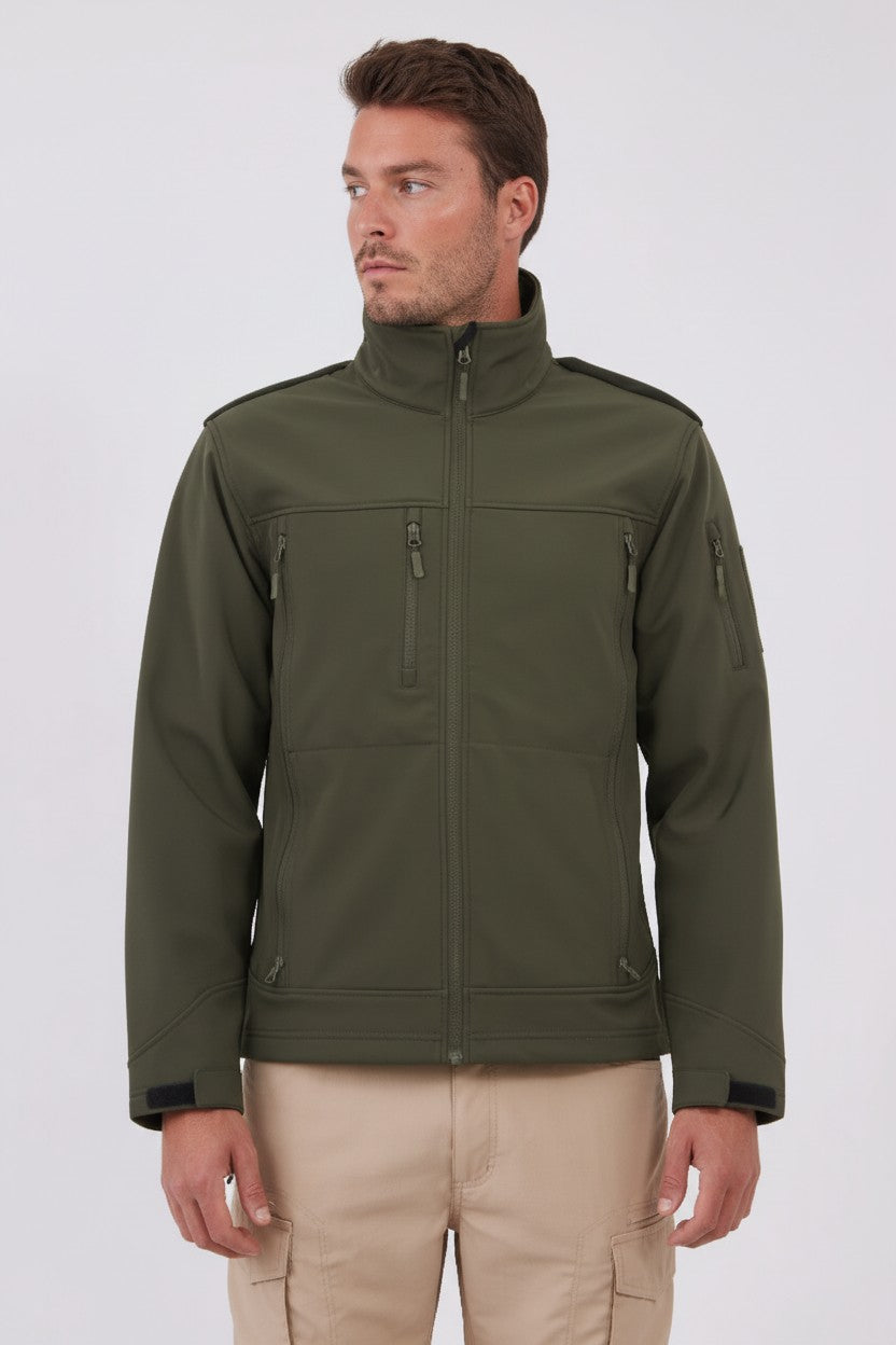 מעיל סופטשל עם כותפות - זית WECAMP