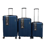 סט מזוודות 8 גלגלים ABS מנעול חכם (3 יח') - כחול כהה WECAMP