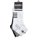 מארז 3 גרבי חצי 39-42 - שחור/לבן/אפור WORKER