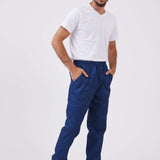 מכנסי עבודה עם גומי מלא - כחול כהה WORKER