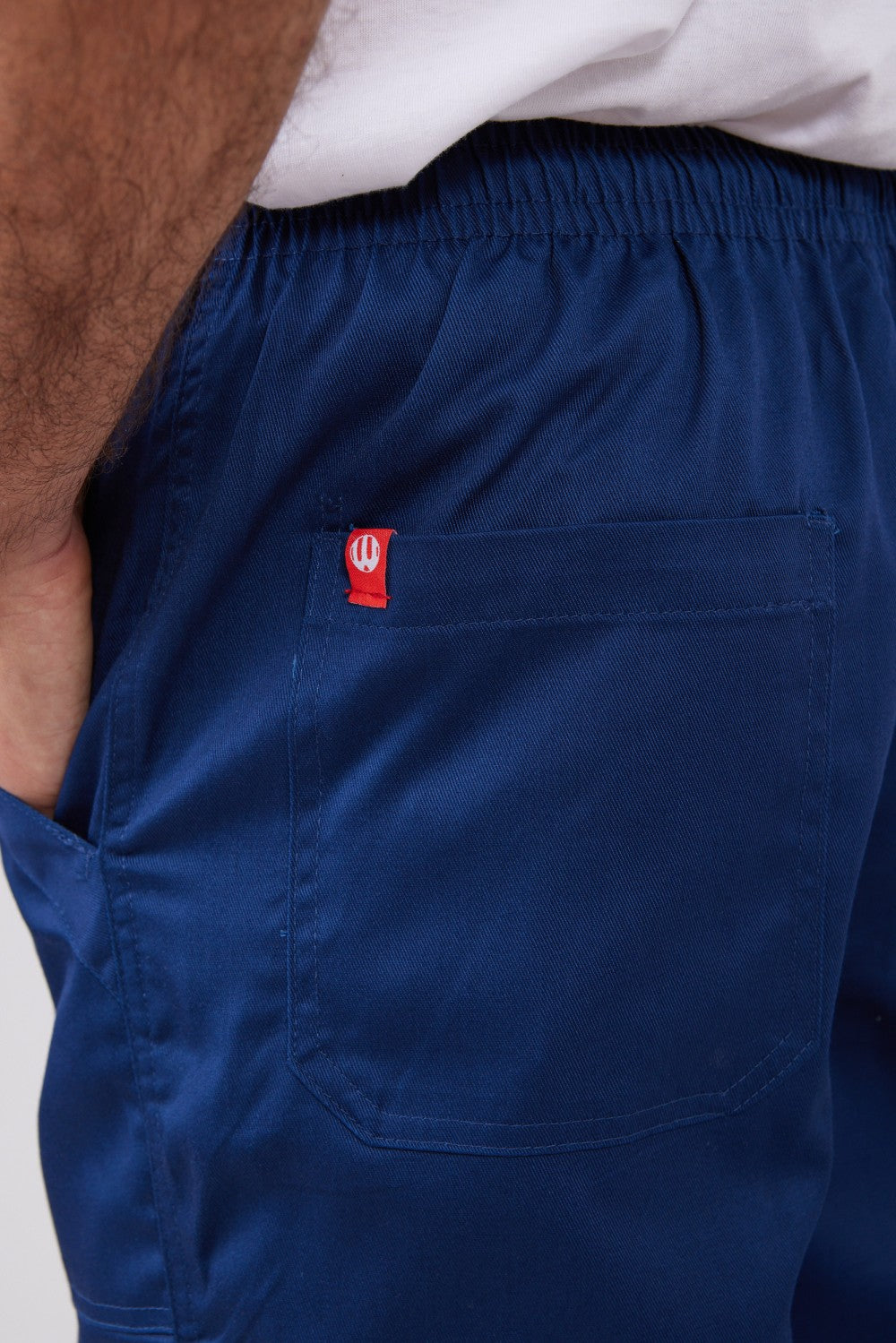 מכנסי עבודה עם גומי מלא - כחול כהה WORKER