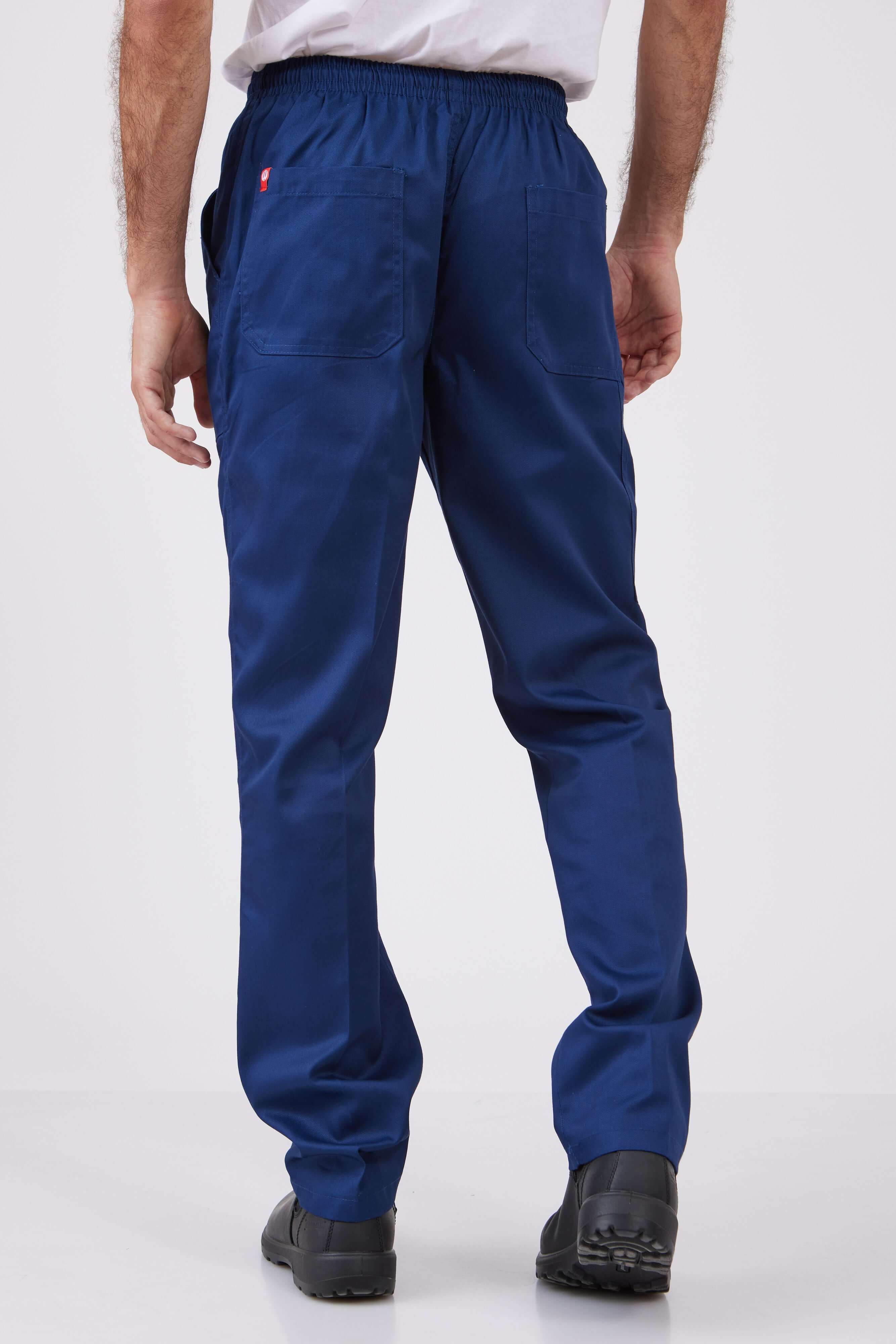 מכנסי עבודה עם גומי מלא - כחול כהה WORKER