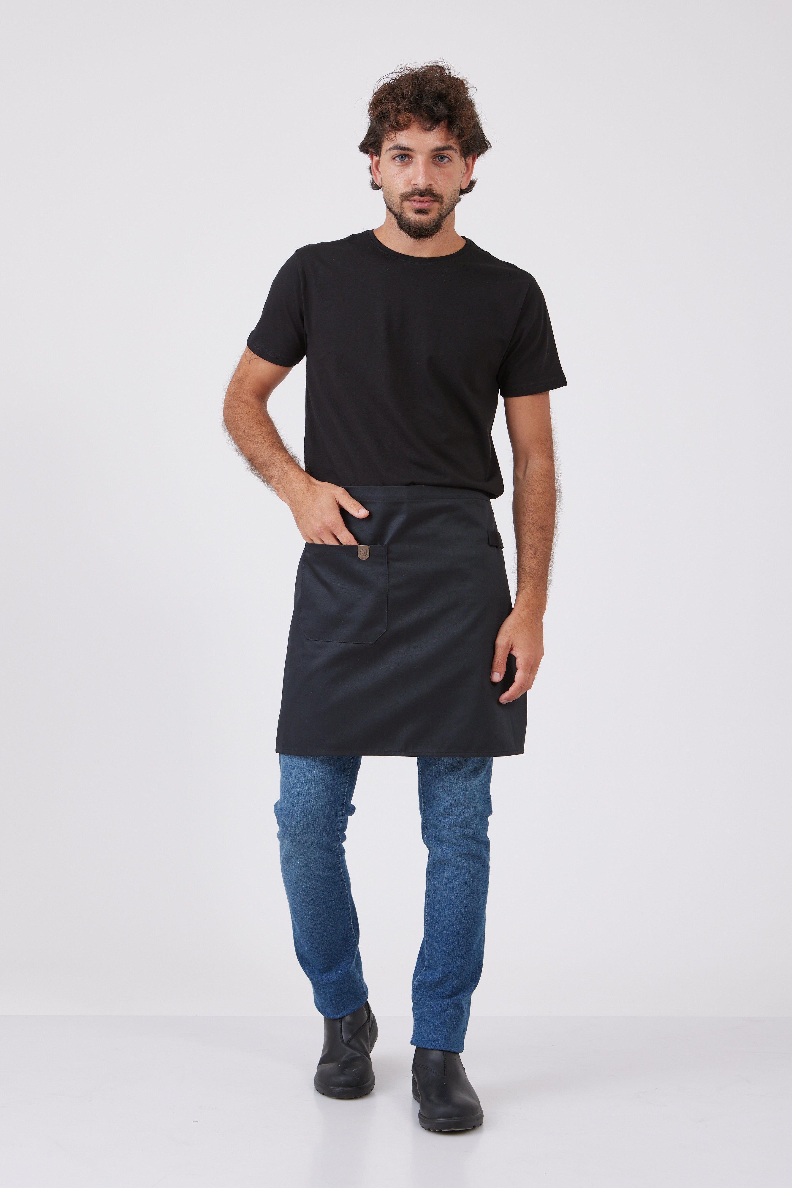 סינר חצי - שחור WORKER