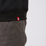 סווטשירט עם צווארון וכיס מידות גדולות - שחור WORKER