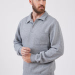 סווטשירט עם צווארון וכיס - מלאנז' WORKER