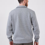 סווטשירט עם צווארון וכיס - מלאנז' WORKER