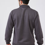 סווטשירט עם צווארון וכיס - אפור WORKER