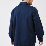 חולצת עבודה כותנה שרוול ארוך - כחול כהה WORKER