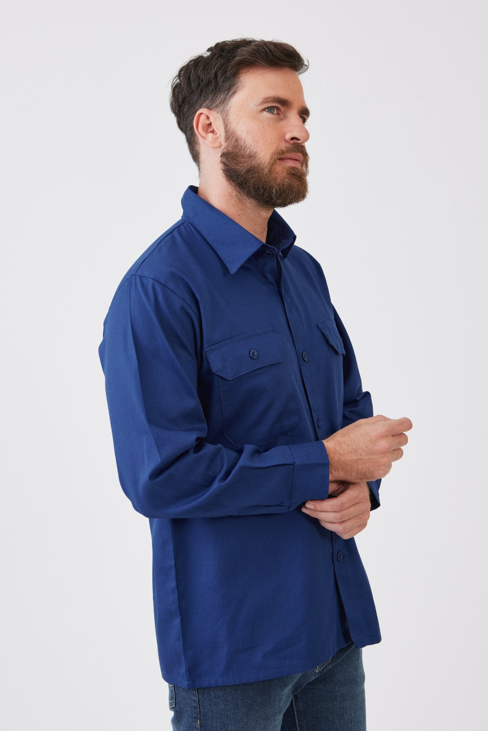 חולצת עבודה כותנה שרוול ארוך - רויאל WORKER