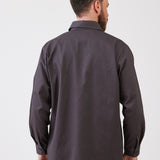 חולצת עבודה כותנה שרוול ארוך - אפור עכבר WORKER