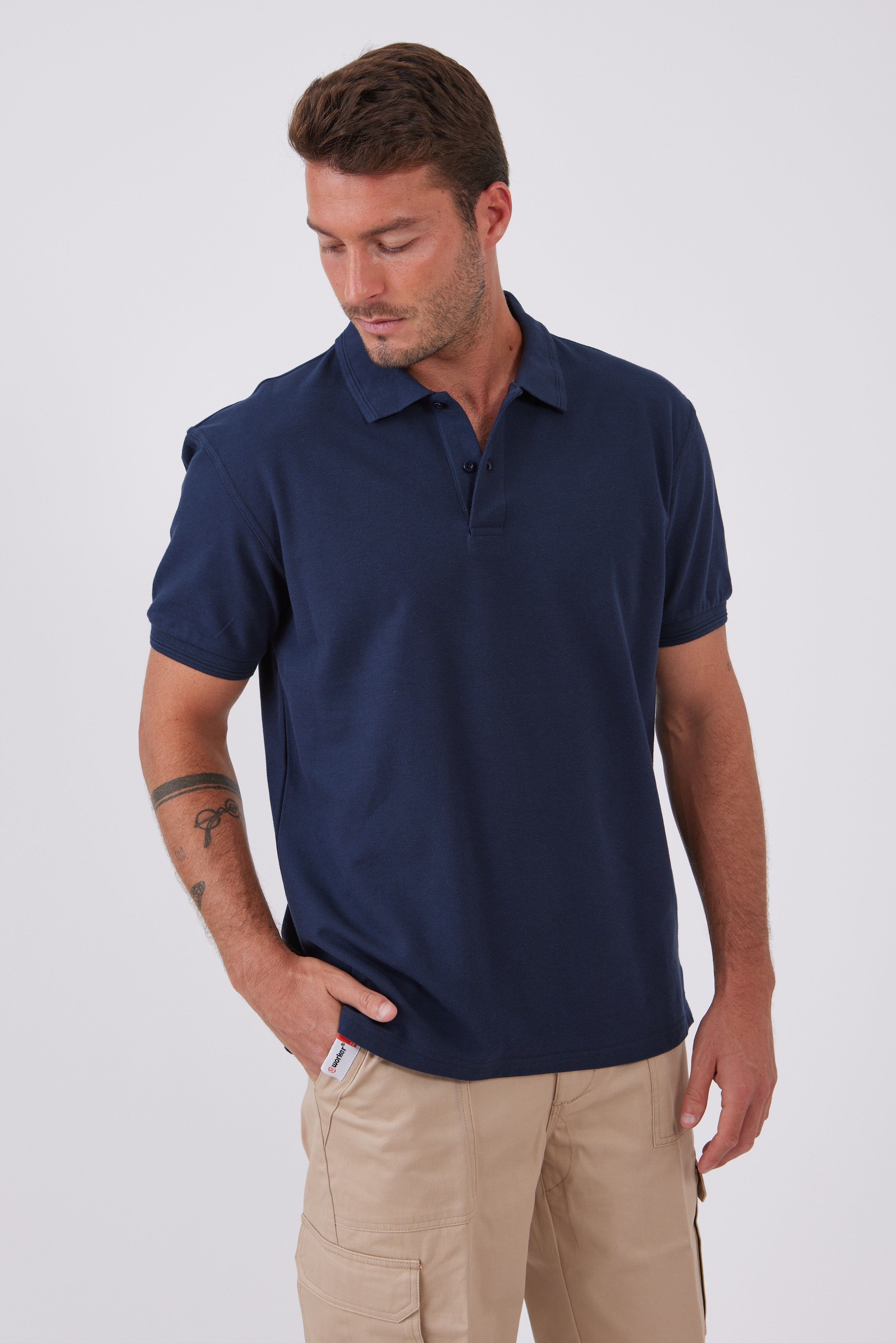 חולצת פולו - כחול כהה WORKER