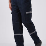 מכנסי עבודה עם פסים זוהרים - כחול כהה WORKER