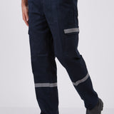 מכנסי עבודה עם פסים זוהרים - כחול כהה WORKER