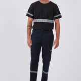 מכנסי עבודה עם פסים זוהרים - כחול כהה WORKER