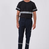 מכנסי עבודה עם פסים זוהרים - כחול כהה WORKER