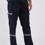 מכנסי עבודה עם פסים זוהרים - כחול כהה WORKER