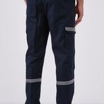 מכנסי עבודה עם פסים זוהרים - כחול כהה WORKER
