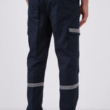 מכנסי עבודה עם פסים זוהרים - כחול כהה WORKER