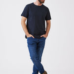 טישירט מידות גדולות - כחול כהה WORKER