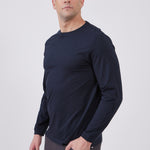 טישירט שרוול ארוך מידות גדולות - כחול כהה WORKER