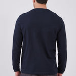 טישירט שרוול ארוך מידות גדולות - כחול כהה WORKER