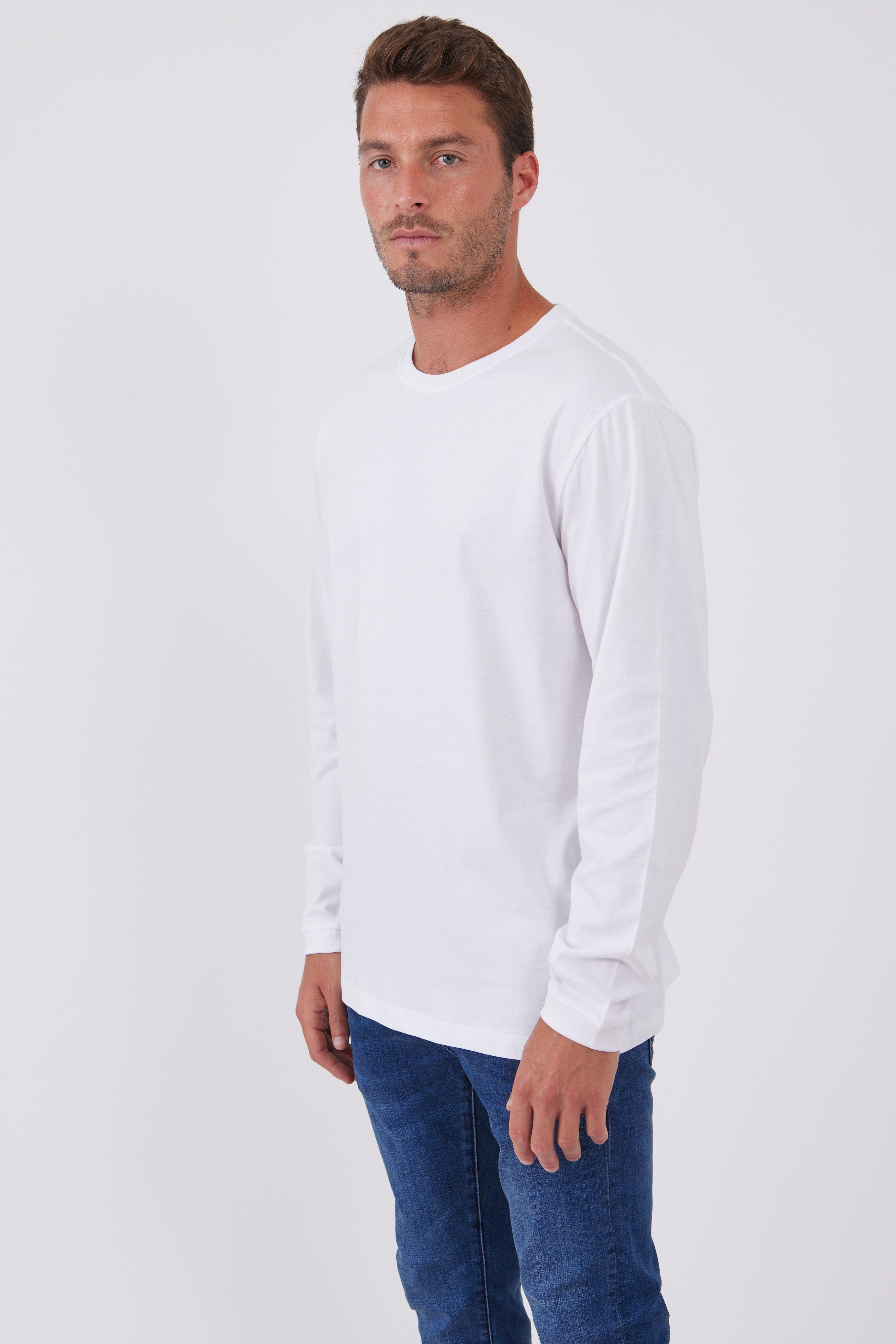 טישירט שרוול ארוך - לבן WORKER