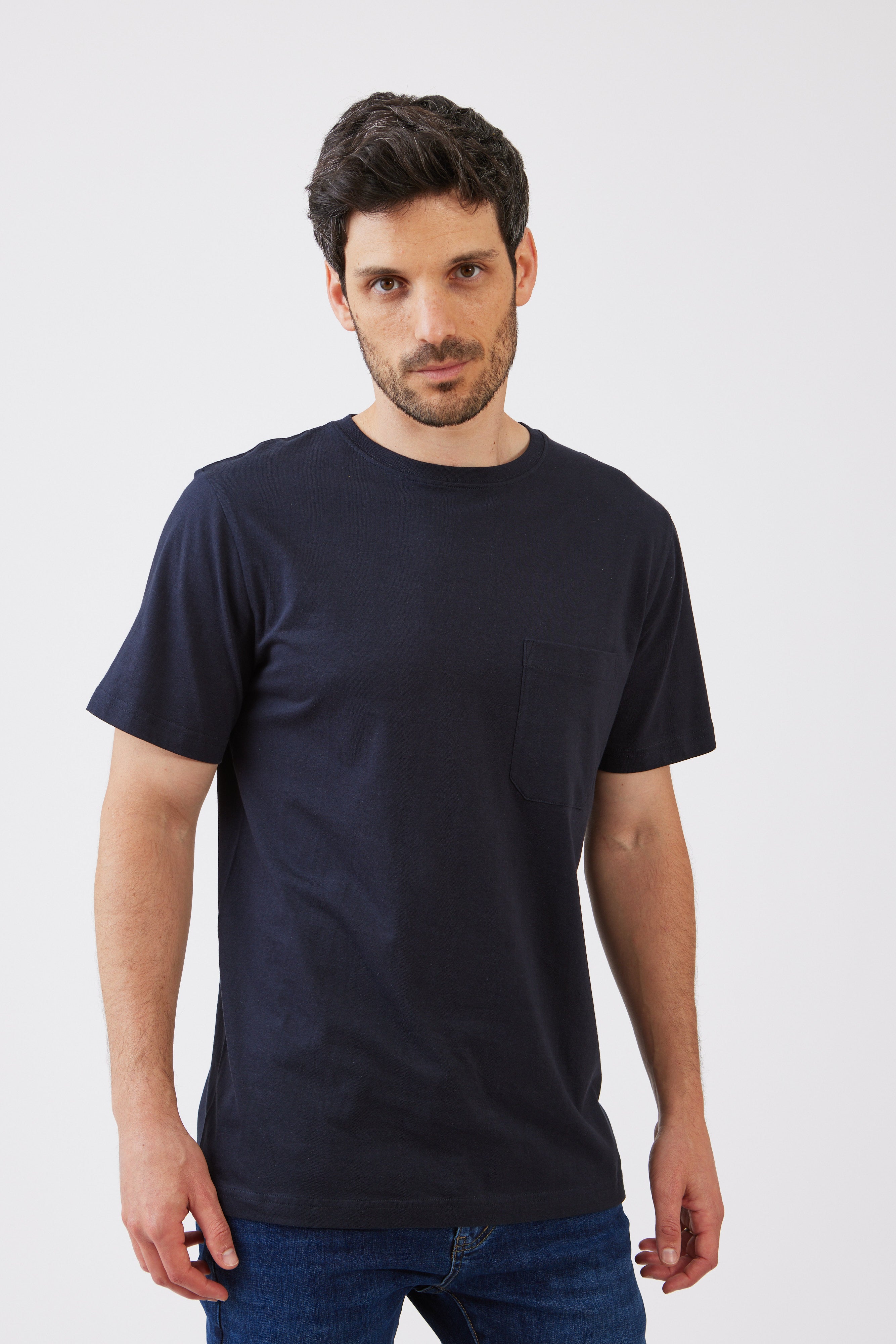 טישירט עם כיס - כחול כהה WORKER