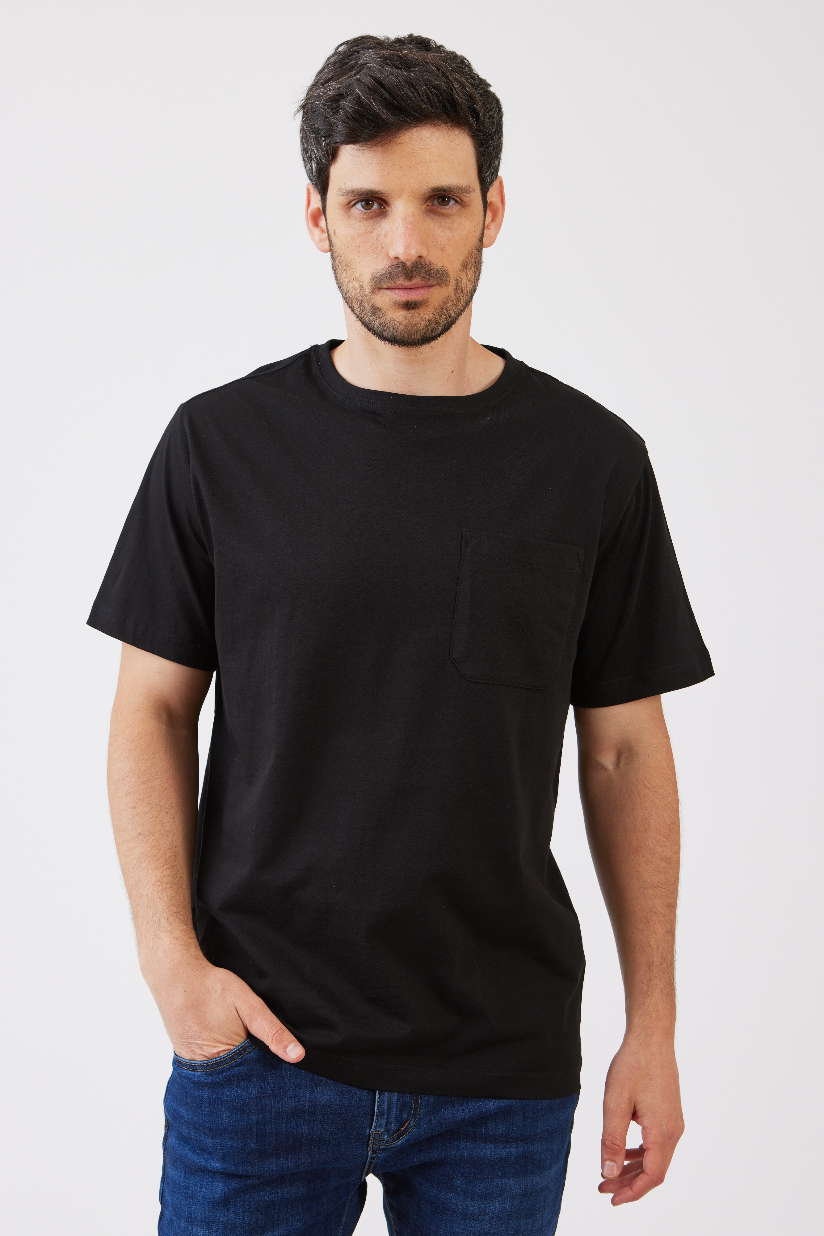 טישירט עם כיס - שחור WORKER