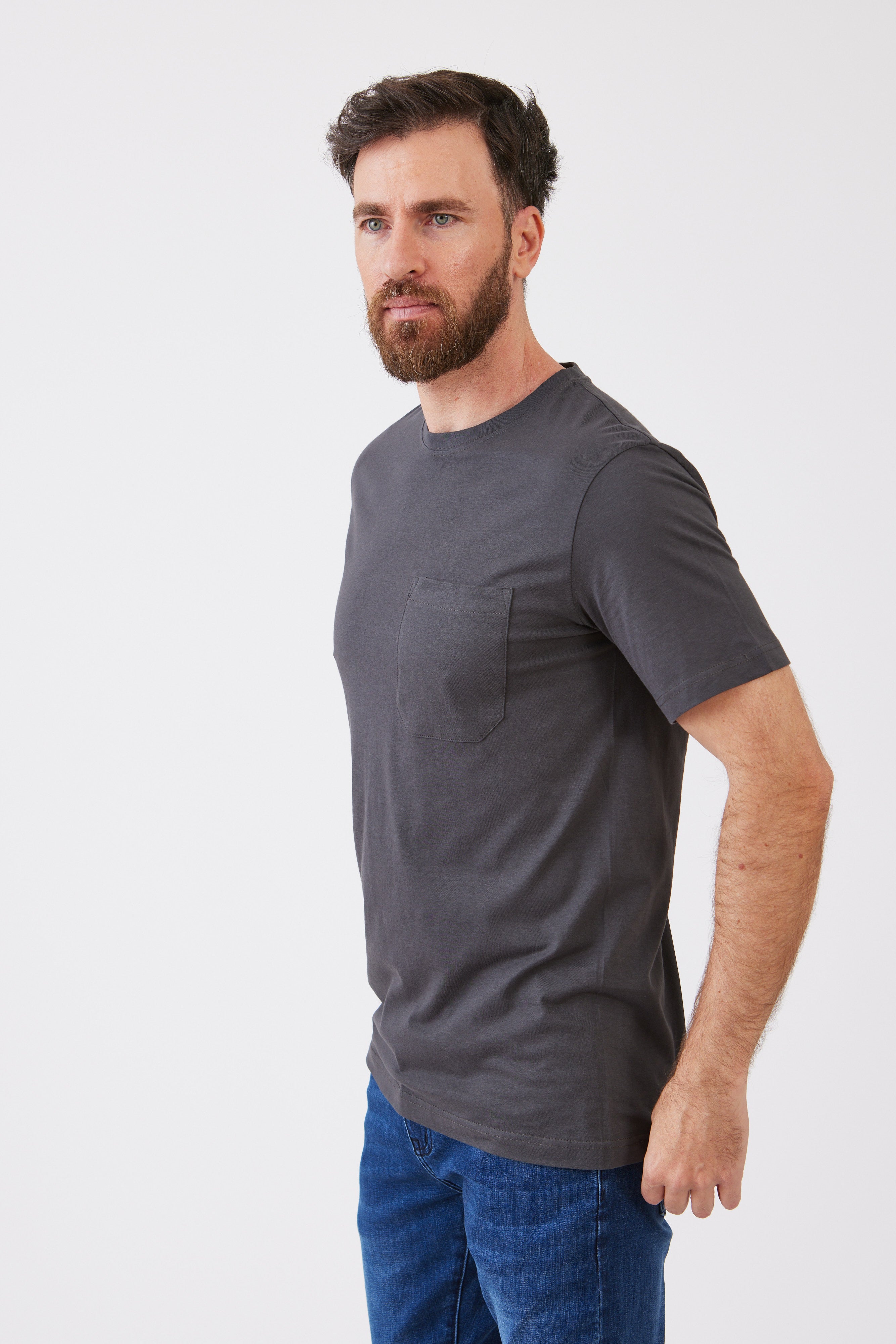 טישירט עם כיס - אפור עכבר WORKER