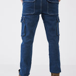 מכנסי ג'ינס עם לייקרה - כחול כהה WORKER