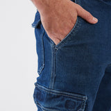 מכנסי ג'ינס עם לייקרה - כחול כהה WORKER