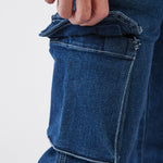 מכנסי ג'ינס עם לייקרה - כחול כהה WORKER