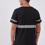 טישירט עם פסים זוהרים - שחור WORKER