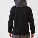 טישירט צווארון V שרוול ארוך - שחור WORKER