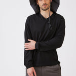 טישירט צווארון V שרוול ארוך - שחור WORKER