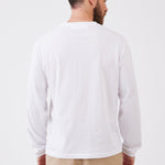 טישירט צווארון V שרוול ארוך - לבן WORKER