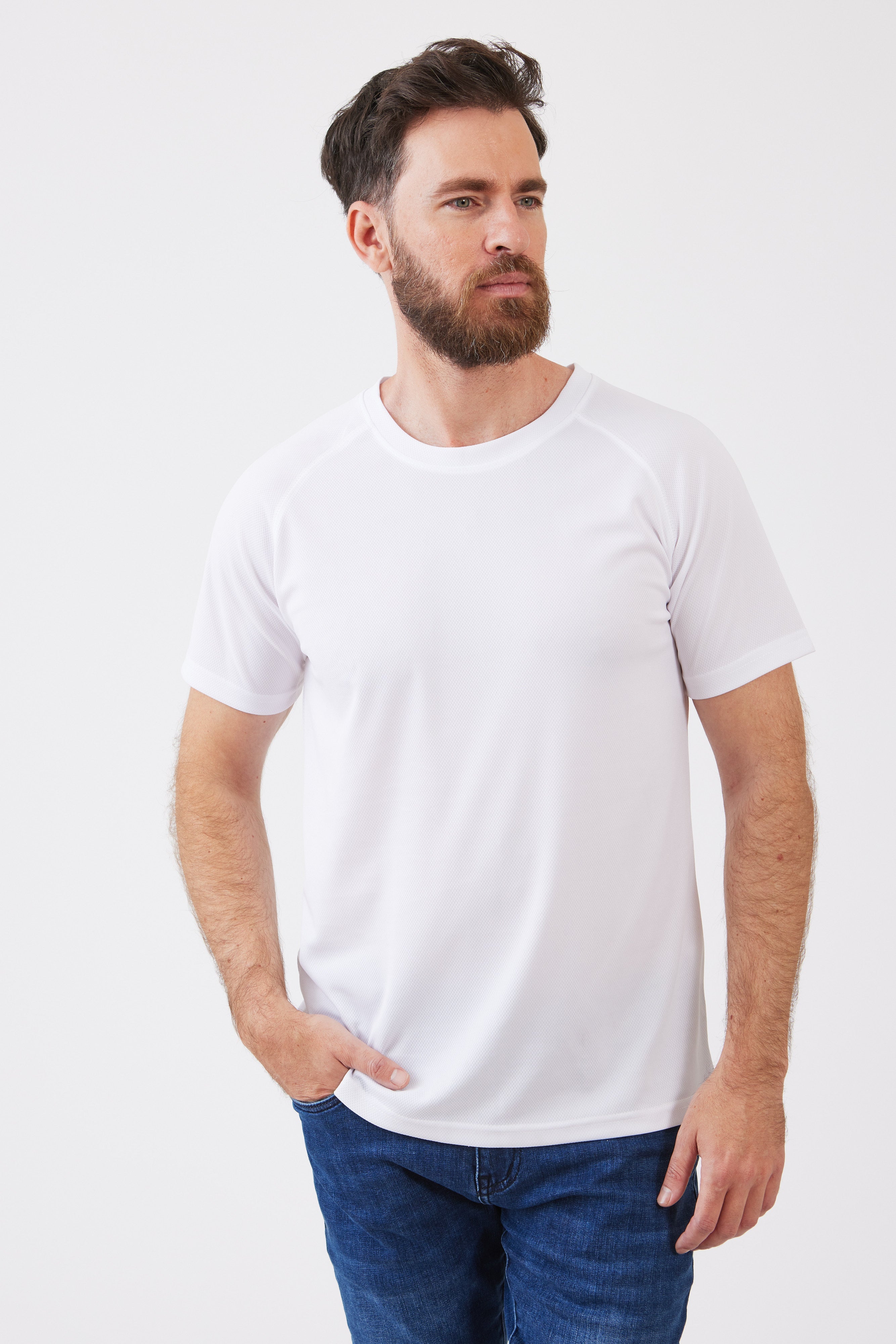 חולצת דרייפיט מרתון - לבן WORKER