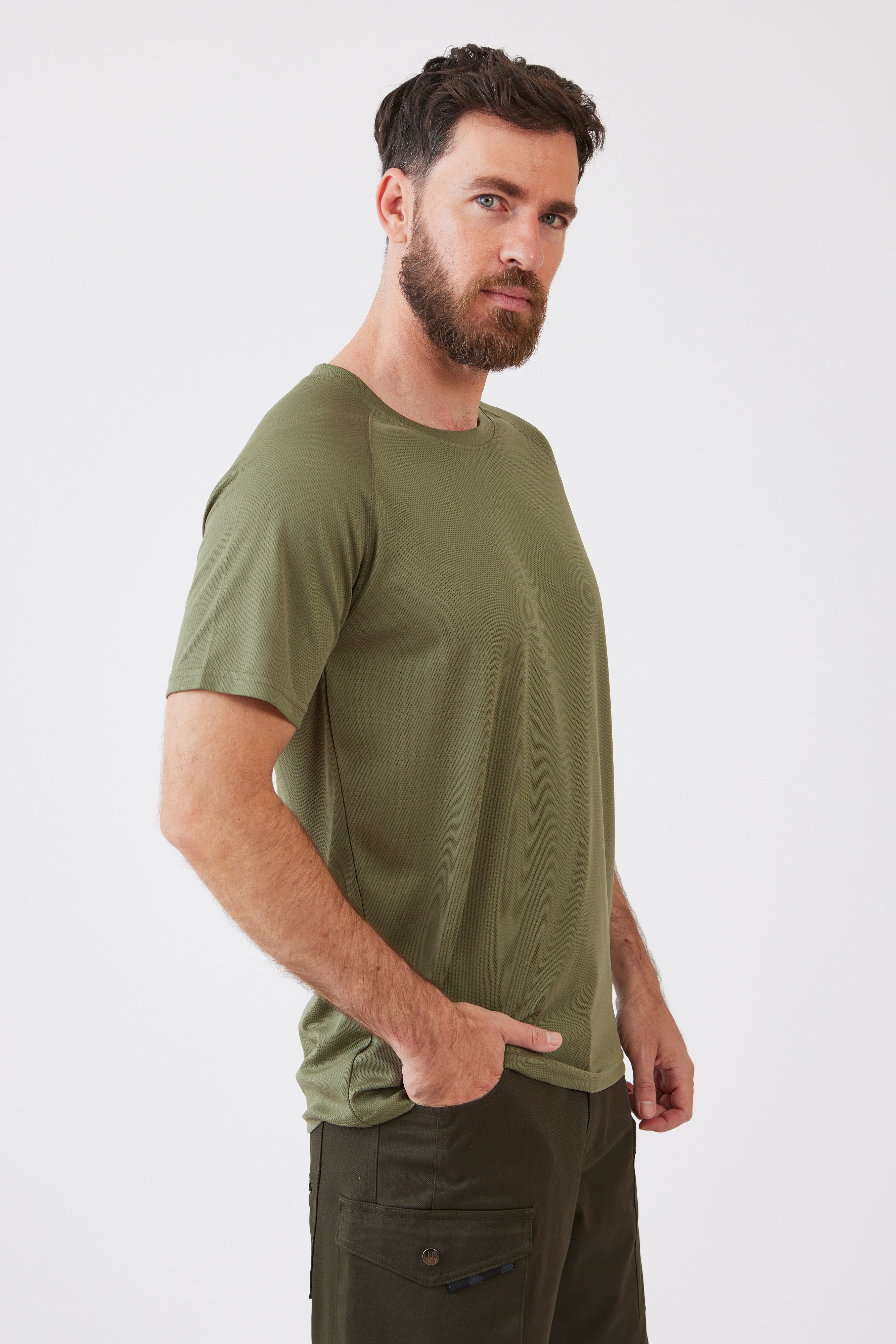 חולצת דרייפיט מרתון - זית WORKER